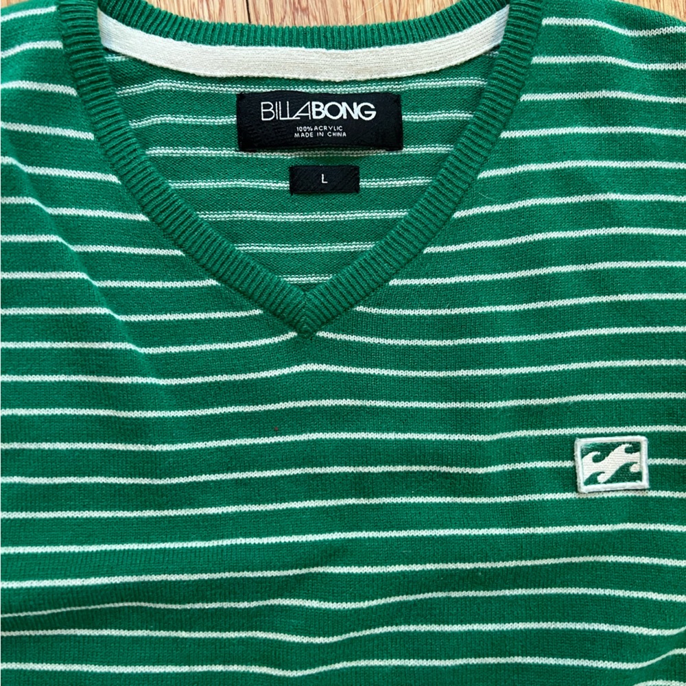 Mens billabong striped sweater size L